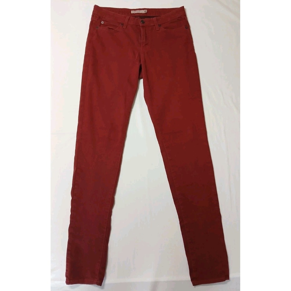 Just USA Jeans Women's Low-Rise Skinny Bergundy Cotton Blend Stretch Size 7 L:32